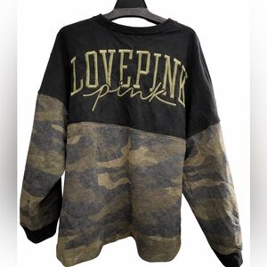 NWT Victoria’s Secret PINK 90s Y2K Camo Crewneck Sweatshirt Oversized LG